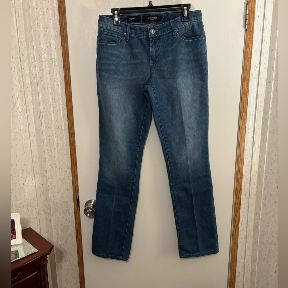 Nine West Women's Straight Leg Blue Jeans